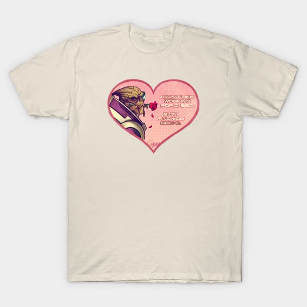 Garrus Romance T-Shirt by GalooGameLady